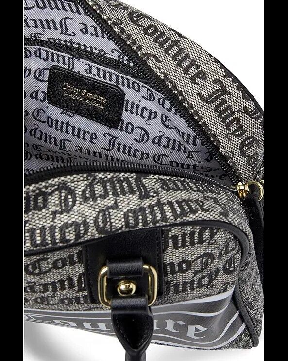 NEW Juicy Couture Bestseller Fashionista Bowler Satchel Black & Beige Bag Gift