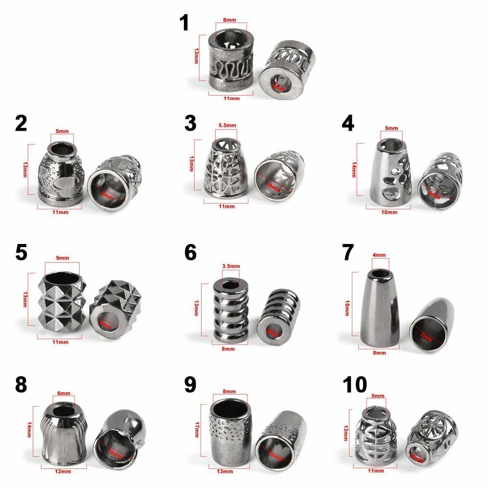10pcs Metal Charms Buckles Paracord Beads Bracelet Survival Tool Knife Wristband