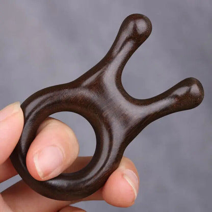 Ring Shape Natural Sandalwood Massage Comb Head Face Scalp Gua Sha Massage