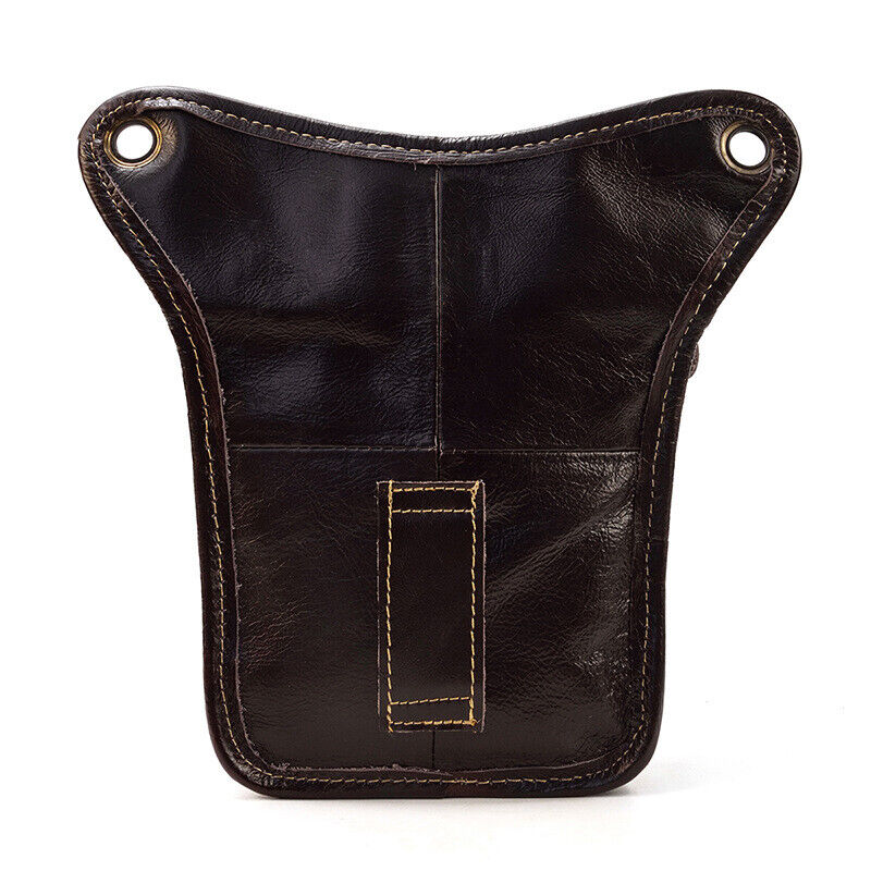 Motorcycle Outdoor Genuine Leather Drop Leg Bag Tactical Thigh Waist Fanny Pack