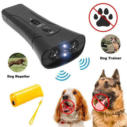 Pet Dog Repeller Anti Barking Stop Bark LED Ultrasonic Dogs Training Device
