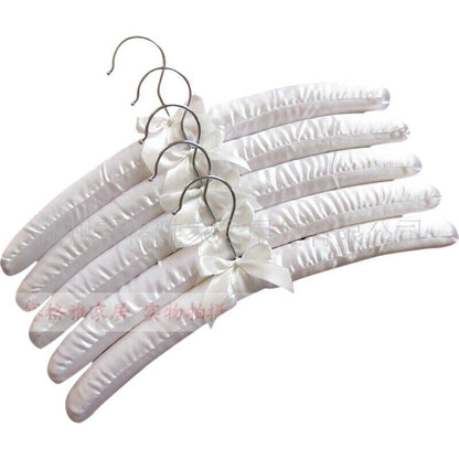 Clothes Hangers 5Pcs Wooden Fabric Coated Sponge Padded Hotel Shop Display Racks