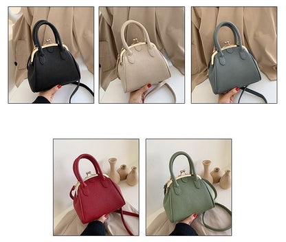 Vintage Leech Synthetic Leather Lock Shell Bag Shoulder Crossbody Tote Handbags