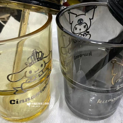 Kuromi Straw Glass Lovely Water Cup Coffee Cup Portable