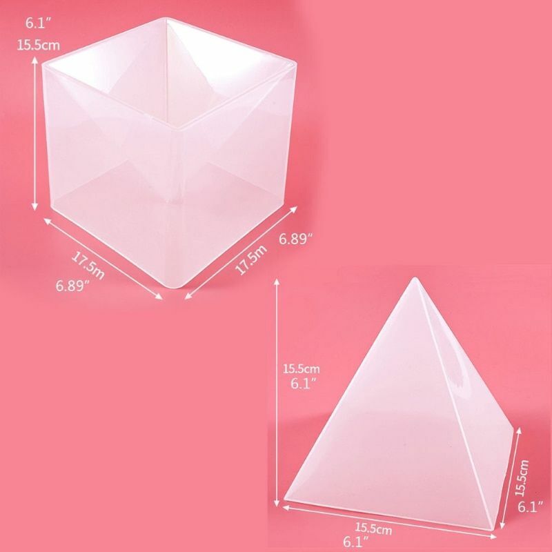 3Pcs/Lot Large 3D Pyramid Resin Mold 15cm Silicone DIY Crafts Decor Making Tools