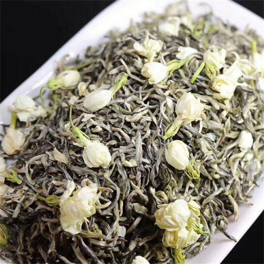 250g/can Jasmine Flower Green Tea Loose Leaf Mo Li Piao Xue Jasmine Green Tea