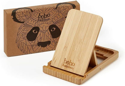 Wooden Adjustable Phone Stand Made from Eco Friendly Bamboo Desktop Organizer