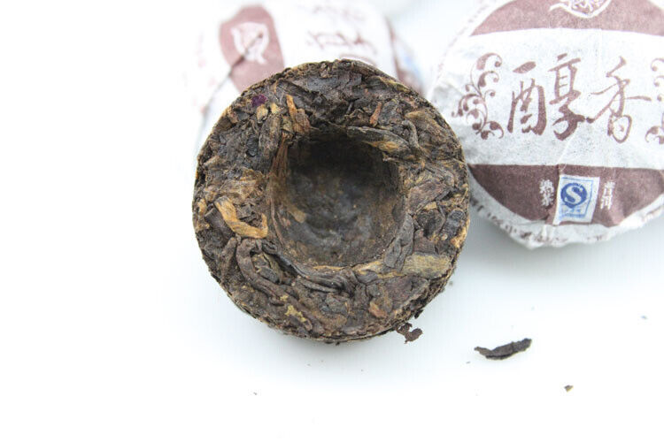 Pu-erh Ripe Chinese Health Cake Mini Puer Tea Black Tea Alcohol Tuo Puer Yunnan-