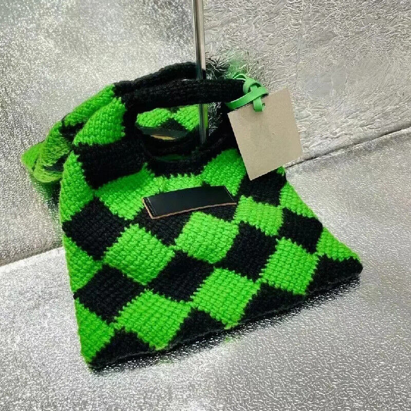 Autumn Winter Women'S Woolen Chess Handbag Cute Women'S Underarms Bags