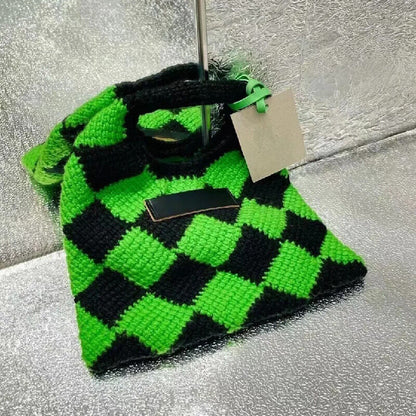 Autumn Winter Women'S Woolen Chess Handbag Cute Women'S Underarms Bags