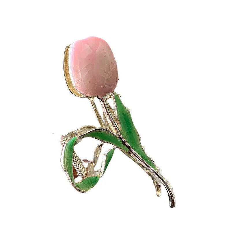 Women Hairpin Alloy Fashion Small Fresh Tulip Flower Back Hair Clips Accessories