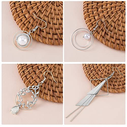 PAGOW 96Pcs Earring Hoop Jewelry Making, Hypoallergenic Teardrop Silver