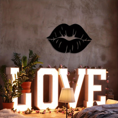 Metal Sexy Lips Wall Art,Ready To Hang Metal Wall Decorations For Bedrooms