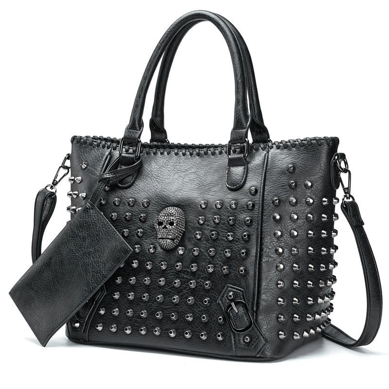 Women Bag Leather Crossbody Bag Purse Handbag Punk Style Shoulder Messenger Bag