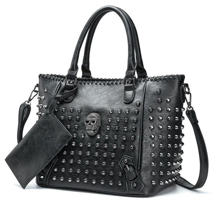 Women Bag Leather Crossbody Bag Purse Handbag Punk Style Shoulder Messenger Bag