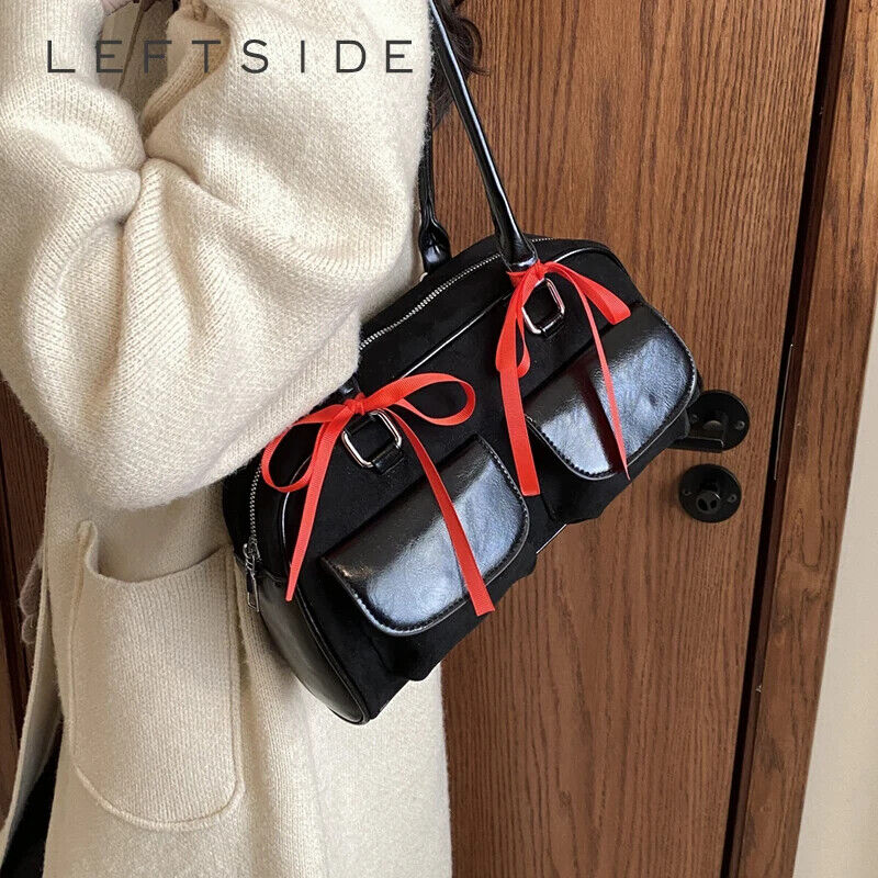 PU Leather Double Pockets Shoulder Bags Women Bag Lady Handbags and Purses