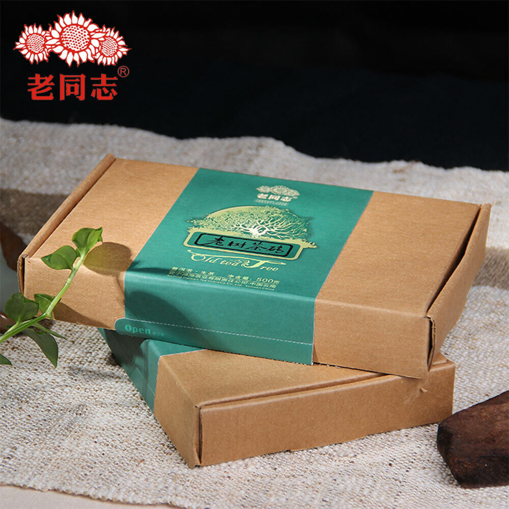 Haiwan Old Comrade Organic Old Tea Tree Pu-erh Brick 2012 500g Raw Pu'er Puer