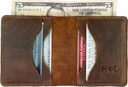 Handmade Leather Bifold Wallet with Extra Layer Slim Accessory for Pocket Bag