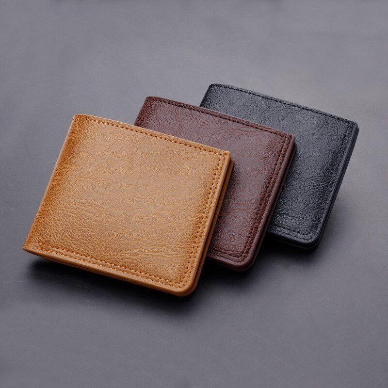 Leather Short Slim Wallet Business Purse Credit Card Holder Wallet Money Bag 1PC