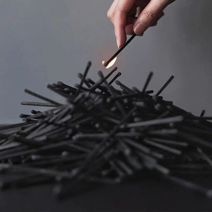 Matches 80Pcs All Black Nostalgia Cool Fragrant Candles Cigar Lighter Tool 100mm