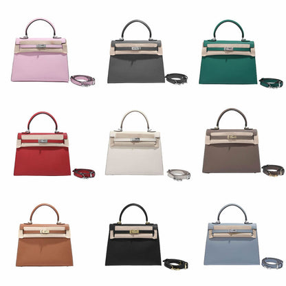 19/22/25/28 Real Leather Small Flap Briefcase Tote Clutch Shoulder Bag Crossbody