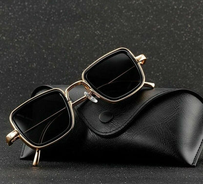 Vintage Steampunk Sunglasses Men Retro Metal Square Eyewear Trendy Fashion Shade