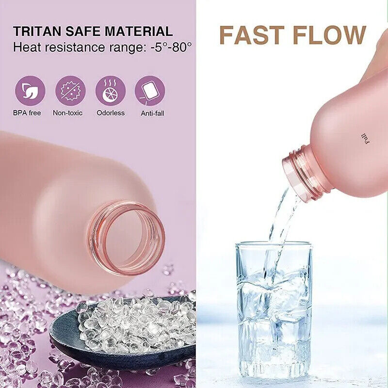 Water Bottle 1L PC W/ Time Marker Motivational Reusable Fitness Sports Drinkware