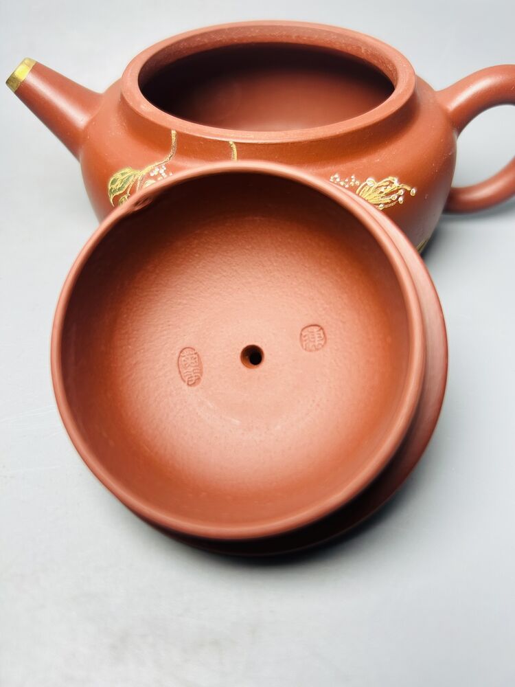 Vintage Chinese Yixing Purple Clay Teapot Zisha Ceramic Painted Tea Set Nice Art