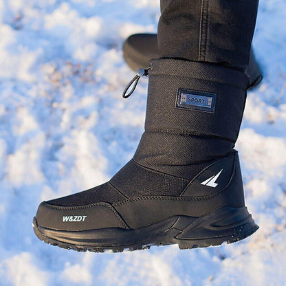 High Boots Man Travel Snow Boots Zipper Non-slip Shoes Men Velvet Shoes Male