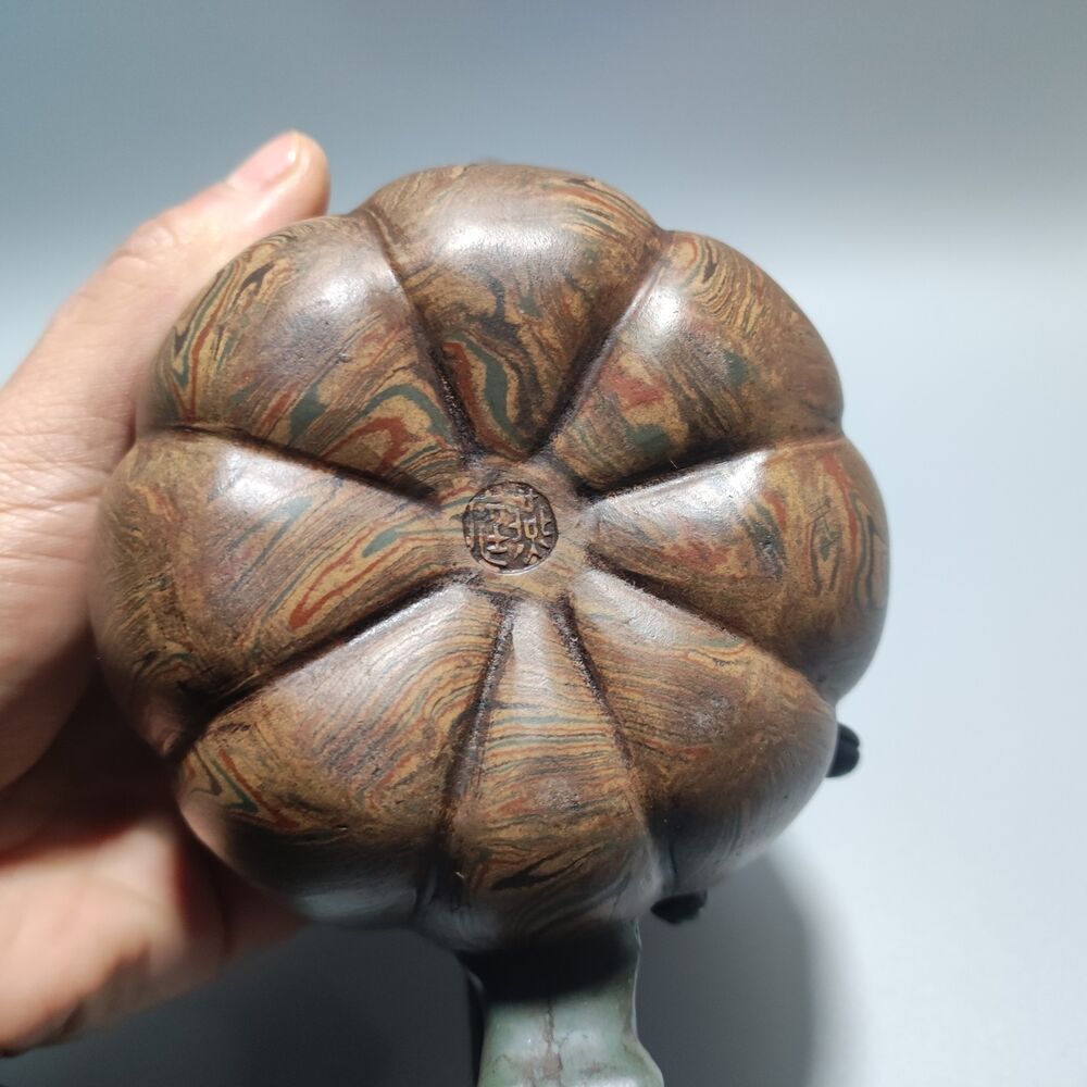 Vintage Chinese Yixing Purple Clay Teapot Zisha Ceremony Ceramic Pumpkin Tea Set