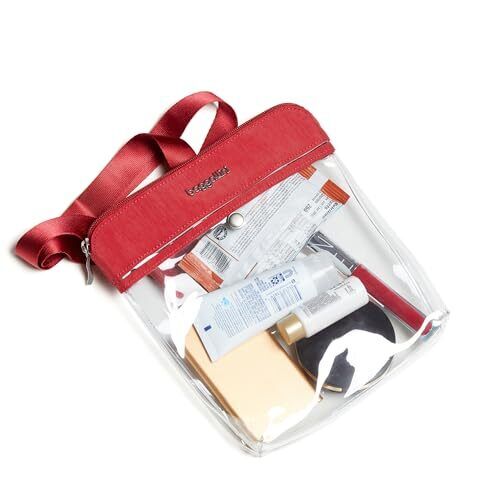 Baggallini womens Stadium Clear Pocket Crossbody, red, One Size Size, Red