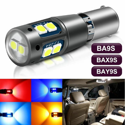 1pc LED Bulb BA9S BAX9S BAY9S H21W BAY9S H6W T4W T11 10SMD 3030 Chips Canbus Car