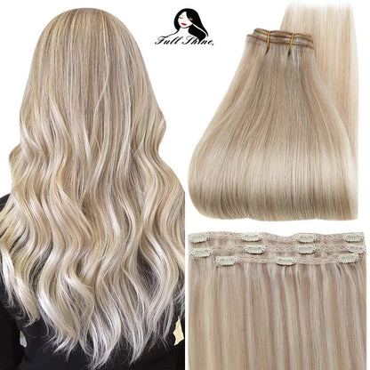 Full Shine 50 Grams 100% Real Clip Remy Human Hair Extensions Full Head Thick