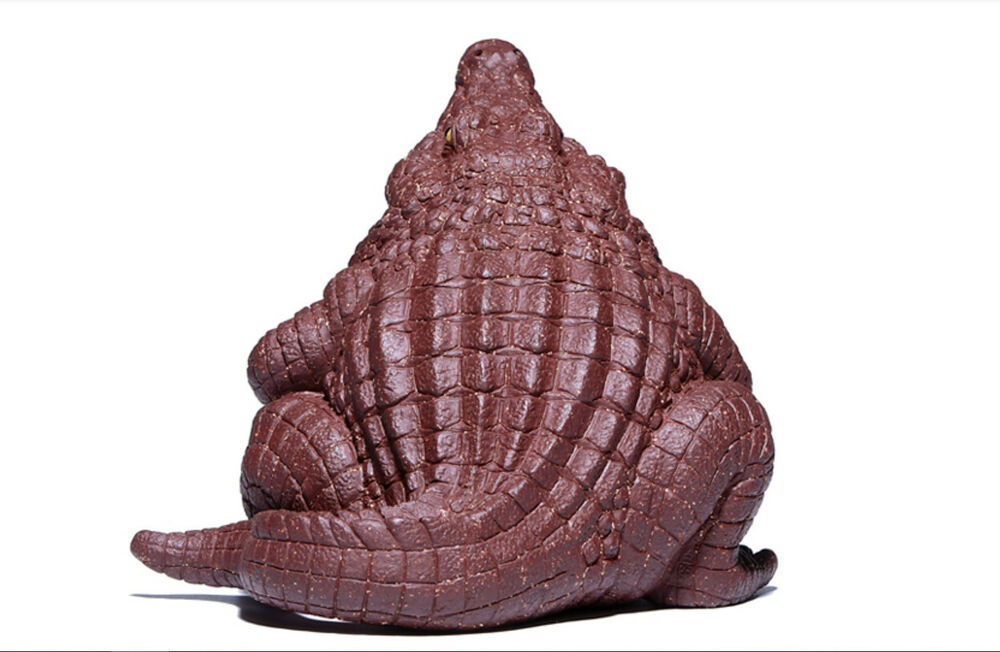 chinese yixing zisha handmade tea pet crocodile decoration Purple Clay 