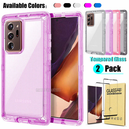 Samsung Galaxy Note20 Ultra 5G Luxury Clear Case Tempered Glass Screen Protector