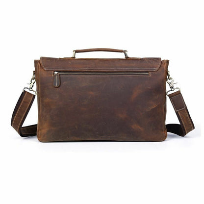 Mens Real Leather Briefcase Messenger Bag 15" Laptop Case Brown Handbag Satchel