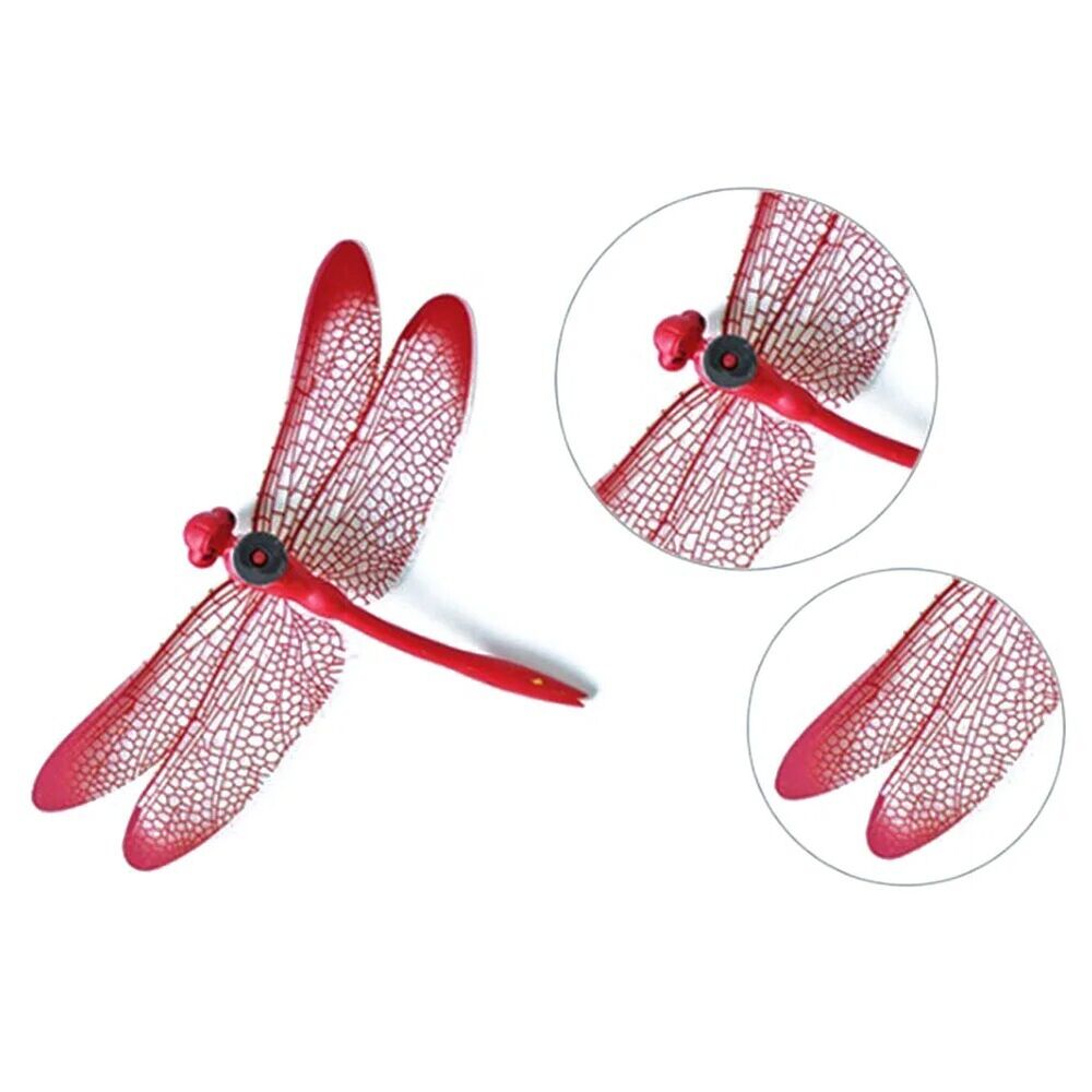 Dragonfly Ornament 10Pcs PVC Magnetic Simulated Home Garden Flower Bed Decor 9cm