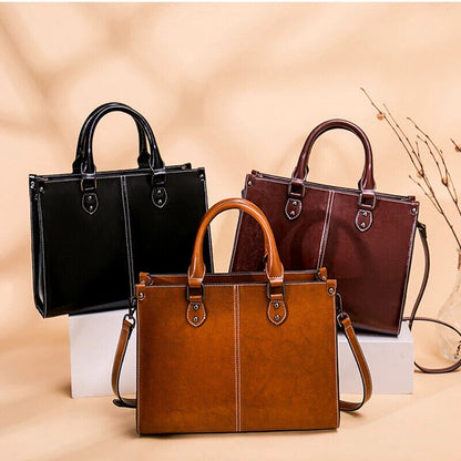 Women Handbag Cross Shoulder Tote Bag Cowhide Messenger Top Handle Bags