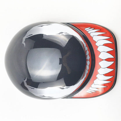 Motorcycle Helmet Half Helmet with Vintage Baseball Cap for Men Women DOT