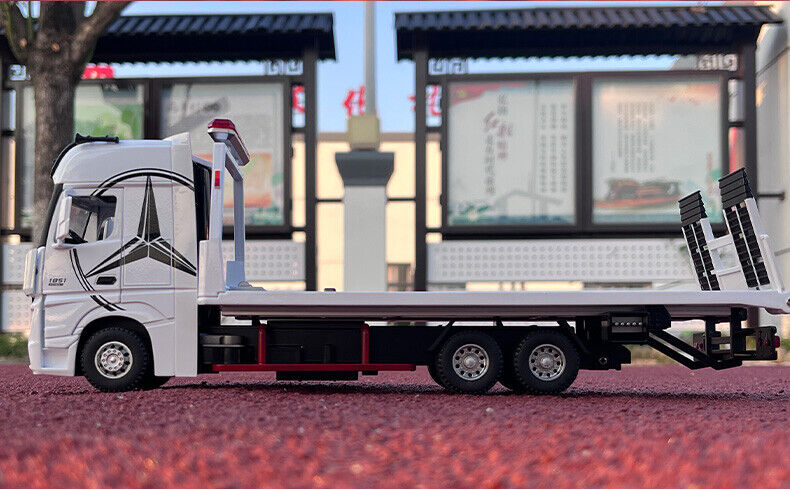 Diecast Toy Deck Flatbed Trailer Model Truck Car Alloy Transporter Vehicle Kids