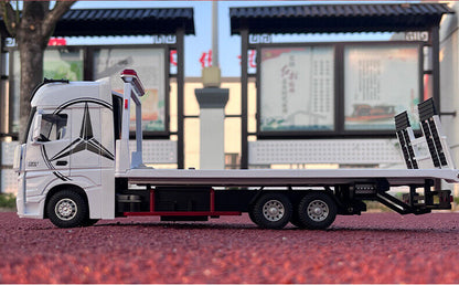 Diecast Toy Deck Flatbed Trailer Model Truck Car Alloy Transporter Vehicle Kids