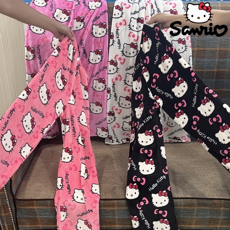 Hello Kitty Plush Pajama Pants Loungewear Pants Y2K Vibes New