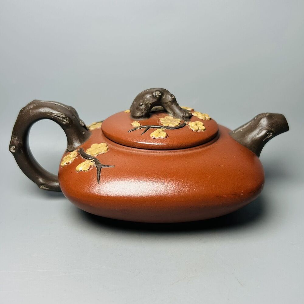 Vintage Chinese Yixing Purple Clay Teapot Zisha Ceramic Plum Blossom Tea Set Art