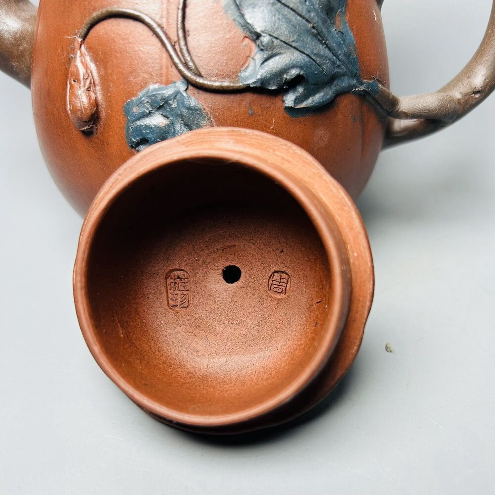 Vintage Chinese Yixing Purple Clay Teapot Zisha Ceremony Ceramic Pumpkin Teaware
