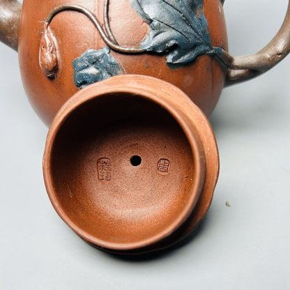 Vintage Chinese Yixing Purple Clay Teapot Zisha Ceremony Ceramic Pumpkin Teaware