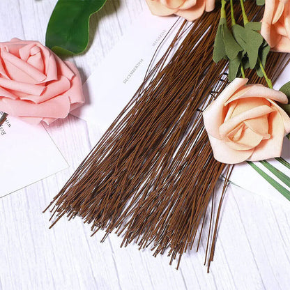 Flower Accessory 50Pcs Nylon Floral Wire Paper Covered Artificial Branches Twigs