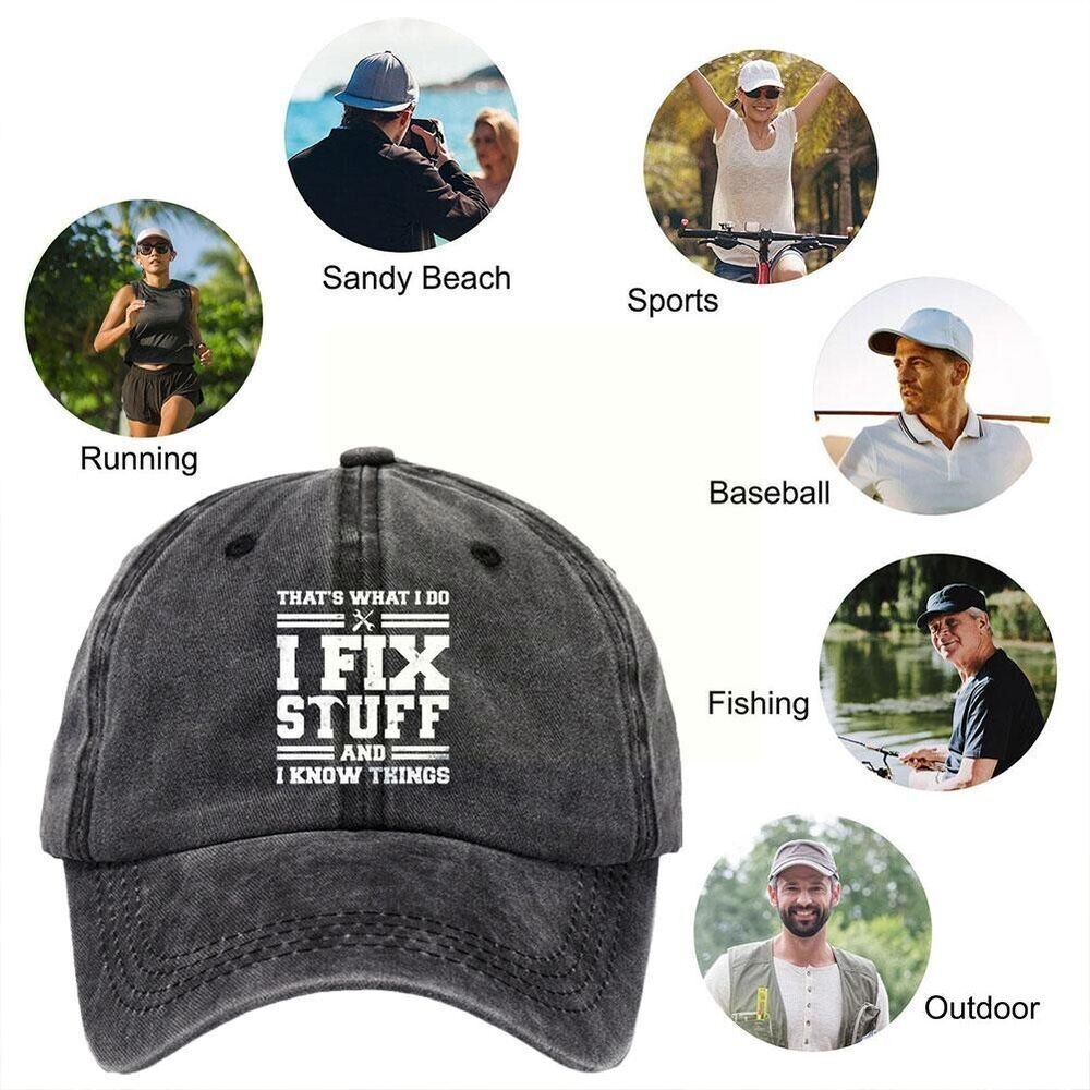 I Fix Stuff and I Know Things Hat for Men Funny,2023 Retro Baseball Caps NEW