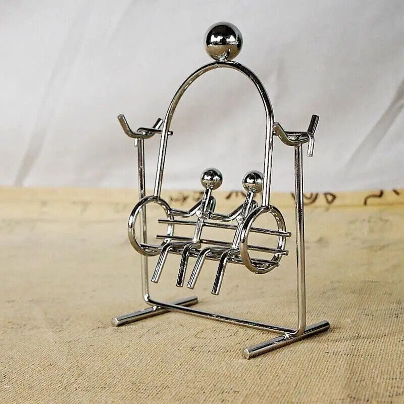 Physics Balance Toys Creative Manual Swing Ball Iron Couple Figurines Desk Decor