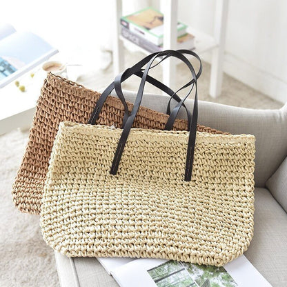 Woven Straw Beach Bags Women Handbag Female Shoulder Bag
