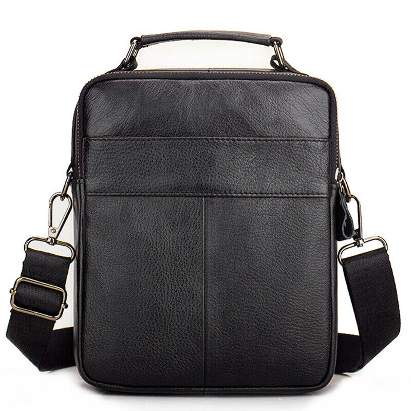 100% Genuine Leather Men's Sling Shoulder Bag Messenger Bag 8" Handbag Crossbody